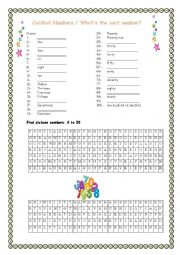 English Worksheet: Cardinal Numbers