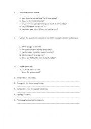 English Worksheet: Present Simple-questions, exercises