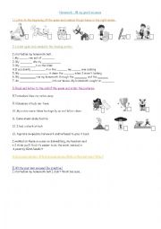 English Worksheet: Listening and reading homework excuses poem