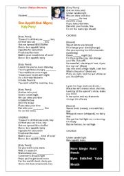 Song Worksheet- Katty Perry 