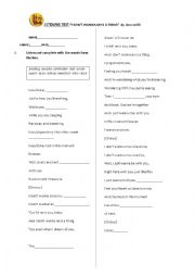 English Worksheet: Listening test- I don`t wanna miss a thing by Aerosmith