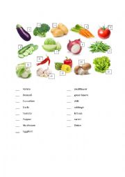 English Worksheet: Vegetables