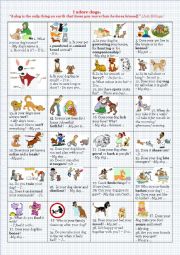 English Worksheet: I adore dogs. 