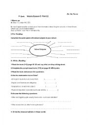 English Worksheet: english schools