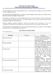 English Worksheet: London 5 top museums