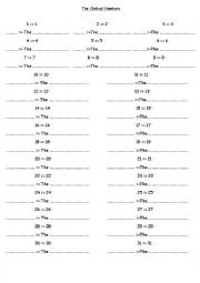 Ordinal numbers worksheets