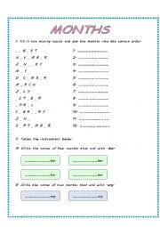 English Worksheet: Months of the year