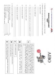 English Worksheet: Cyber pet AIBO