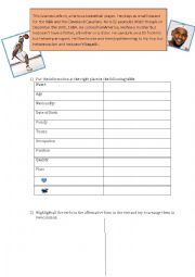 English Worksheet: Reading Comprehension Lebron James Basketball