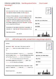 English Worksheet: STRONG ADJECTIVES - anything is better than nice!