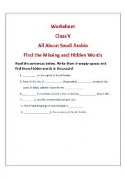 English Worksheet: ALL ABOUT SAUDI ARABIA