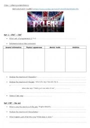 English Worksheet: BRITAINS GOT TALENT