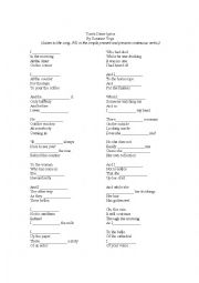 English Worksheet: Toms Diner by Suzanne Vega