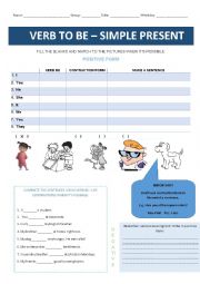 English Worksheet: To Be Simple Present