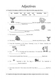 English Worksheet: Adjectives - degrees