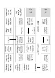 English Worksheet: How Many/How Much speaking board game