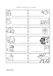 English Worksheet: letters & sounds CDEF