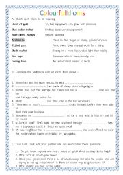 English Worksheet: Colourful Idioms