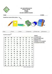 English Worksheet: SCHOOL SUPPLIES