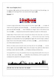 English Worksheet: LONDON - FCE, Use of English, Part 2