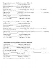 English Worksheet: Simple Present