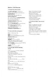 English Worksheet: Perfect - Ed Sheeran