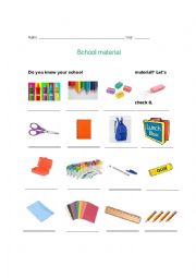 English Worksheet: School material