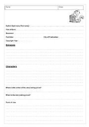 English Worksheet: Book report