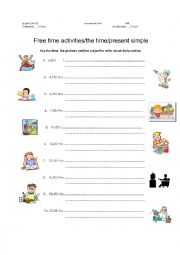 English Worksheet: Time/Routine/Present simple exercise