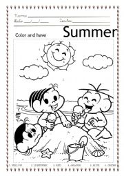 English Worksheet: I love the Summer