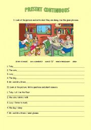 English Worksheet: Present Continuous