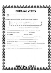 English Worksheet: some phrasal verbs
