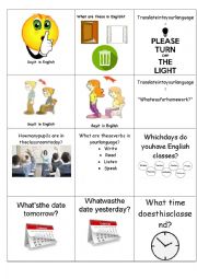 Back to school classroom English Boardgame