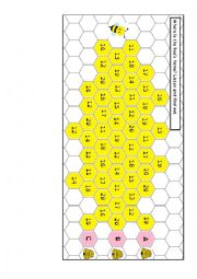 English Worksheet: Numbers 11-20 beehive game
