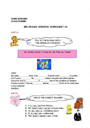 English Worksheet: singular plural, auxiliary verbs