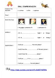 English Worksheet: Spelling bee contest worksheet (SNL) 