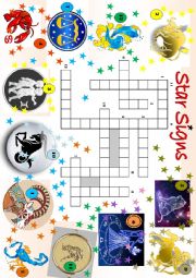 English Worksheet: Star Signs Puzzle