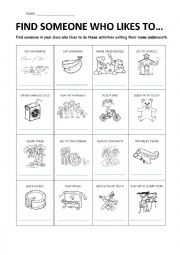 English Worksheet: Find Someone Who...