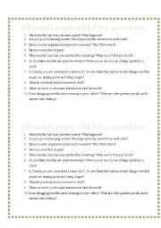 English Worksheet: All the words begin with S int. Questions