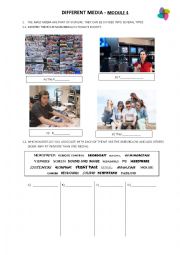 English Worksheet: different media