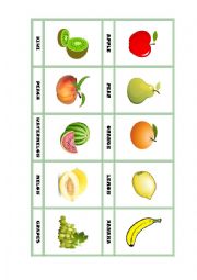 English Worksheet: Fruit