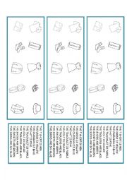 English Worksheet: Clothes - Read and colour.