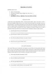 English Worksheet: Reading activity 2 - Simple Present 