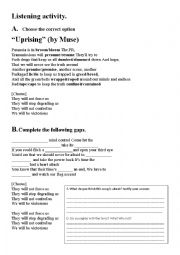 English Worksheet: Uprising - muses song - listening activity