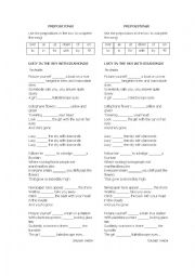 English Worksheet: Prepositions - Song: Lucy in the sky with diamonds