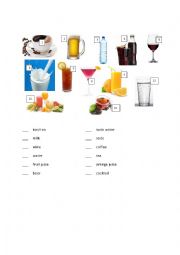 English Worksheet: Drinks