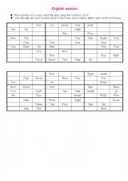 English Worksheet: Sudoku - beginner level