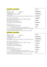 English Worksheet: song