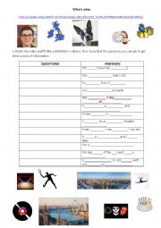 English Worksheet: Whos who