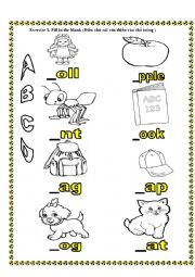 English Worksheet: A B C D 